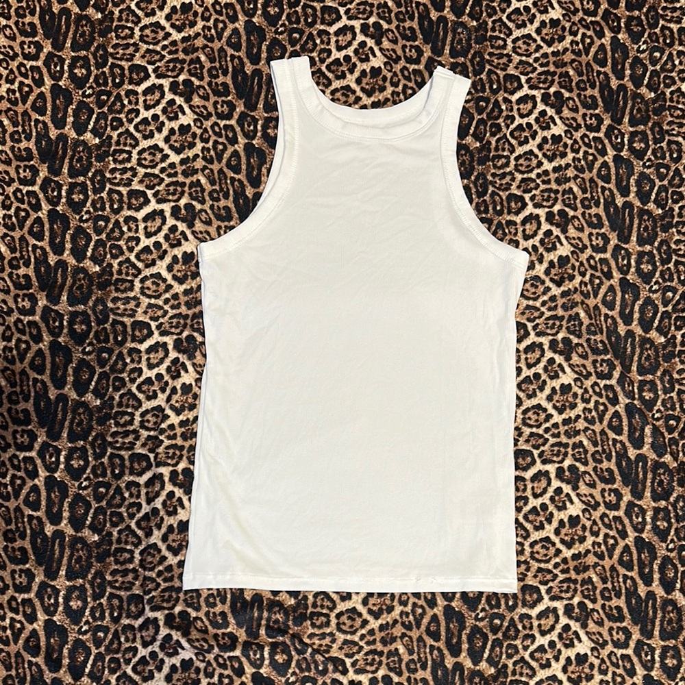 No Boundaries White Ribbed Tank Top